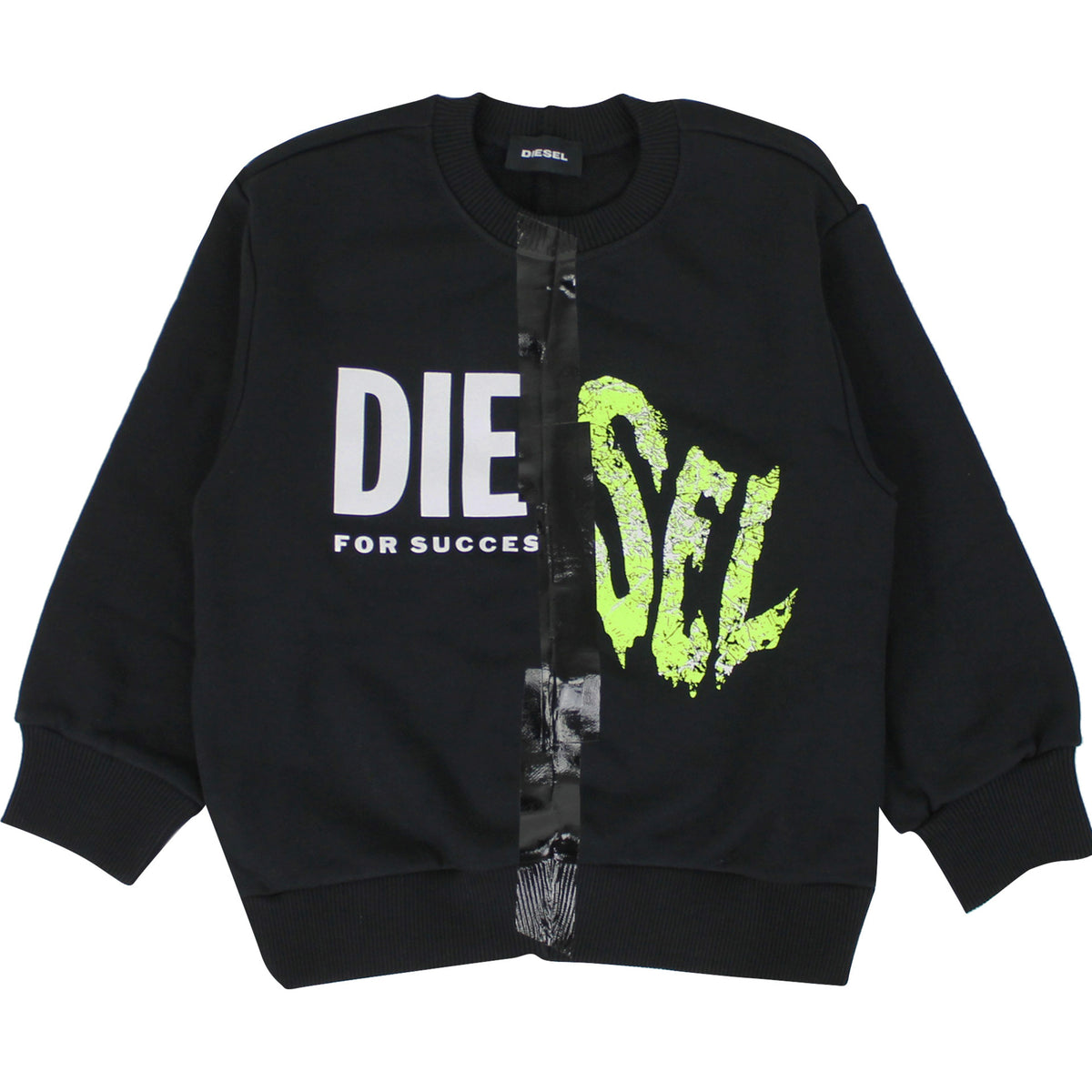 ViaMonte Shop | Diesel Kid felpa sbiaysplit bambino nera in cotone