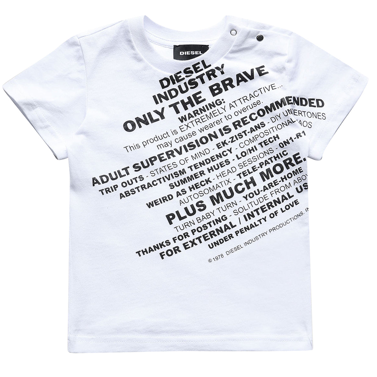 ViaMonte Shop | Diesel Kid t-shirt baby boy tdiegos3b bianca in jersey di cotone