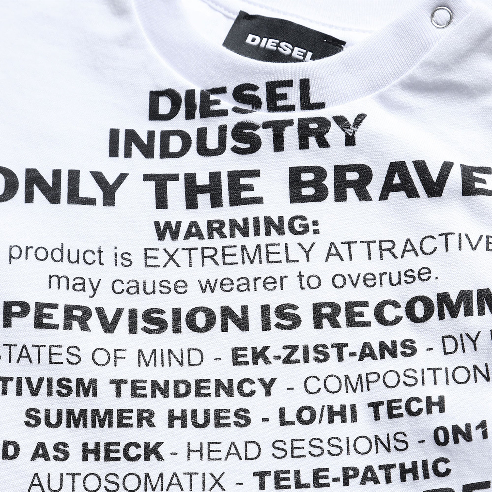 ViaMonte Shop | Diesel Kid t-shirt baby boy tdiegos3b bianca in jersey di cotone