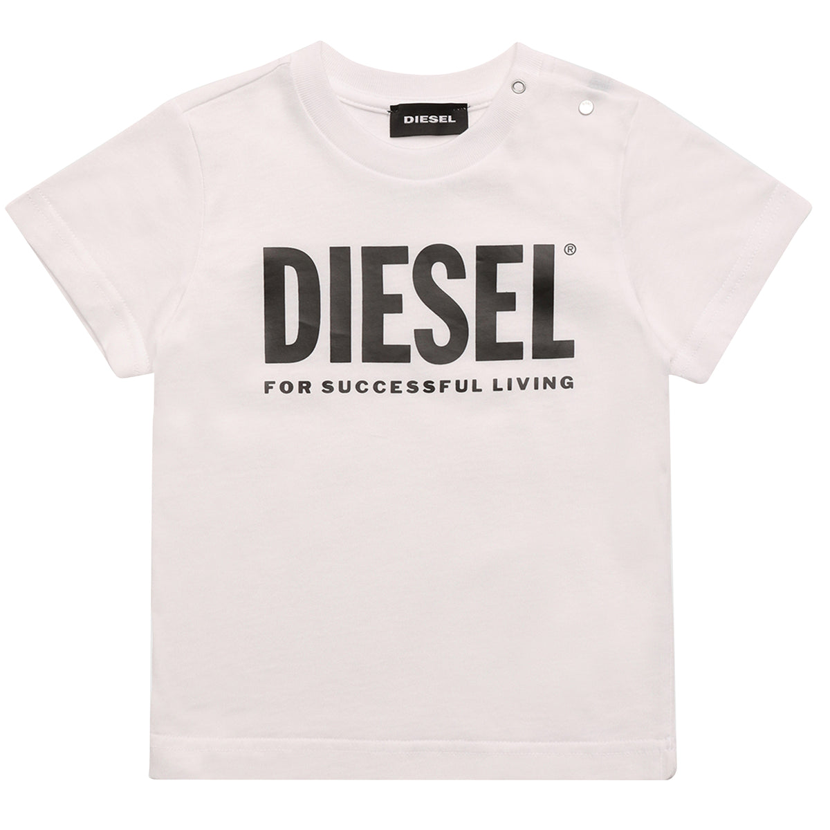 ViaMonte Shop | Diesel Kid t-shirt baby boy tjustlogob bianca in jersey di cotone