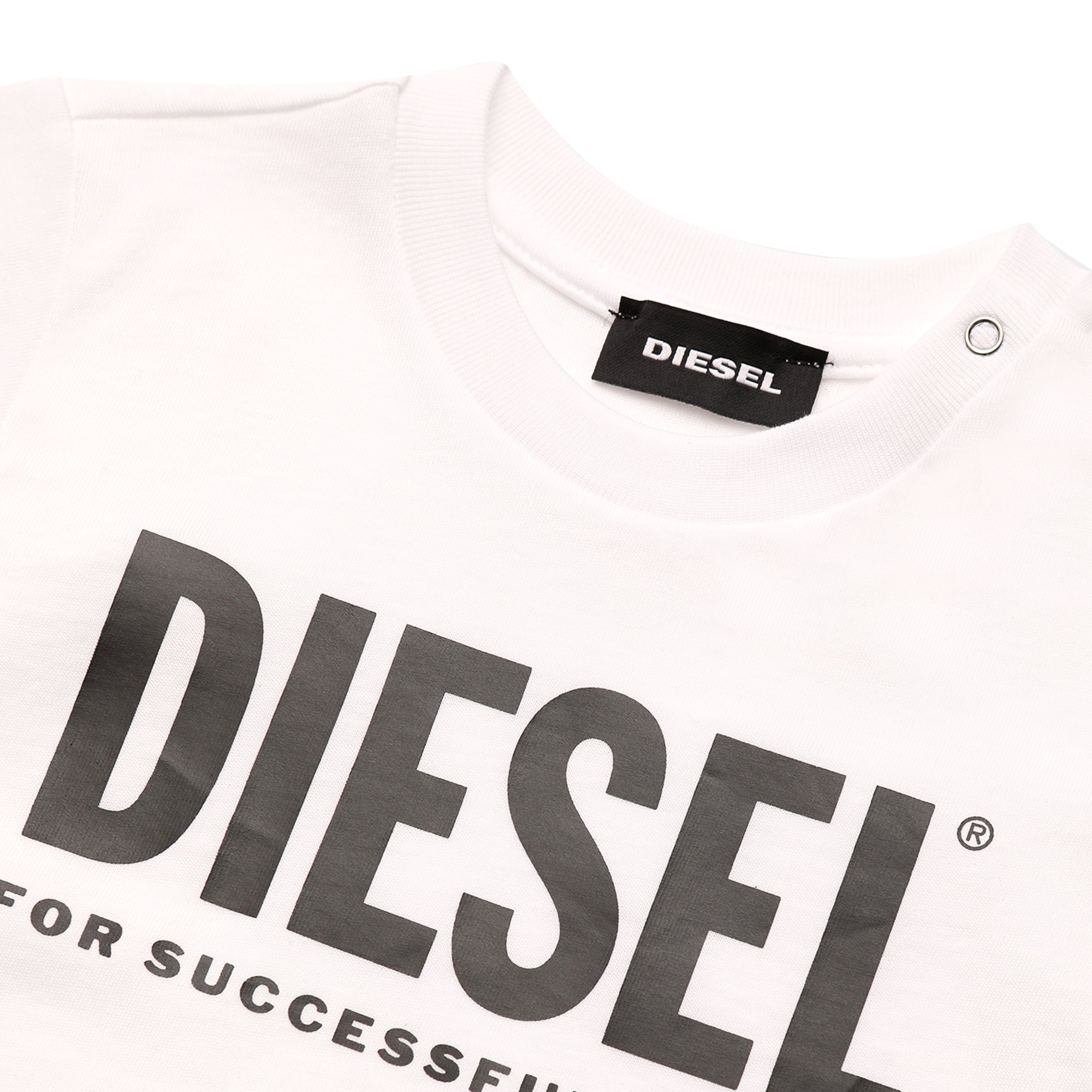 ViaMonte Shop | Diesel Kid t-shirt baby boy tjustlogob bianca in jersey di cotone