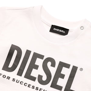 ViaMonte Shop | Diesel Kid t-shirt baby boy tjustlogob bianca in jersey di cotone