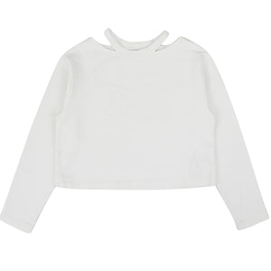 ViaMonte Shop | Dondup bambina felpa cropped bianca in cotone