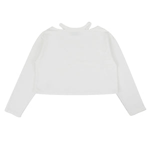 ViaMonte Shop | Dondup bambina felpa cropped bianca in cotone