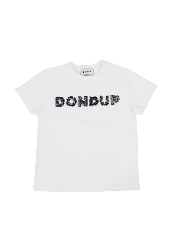 Dondup Girl White T恤，伸展棉花