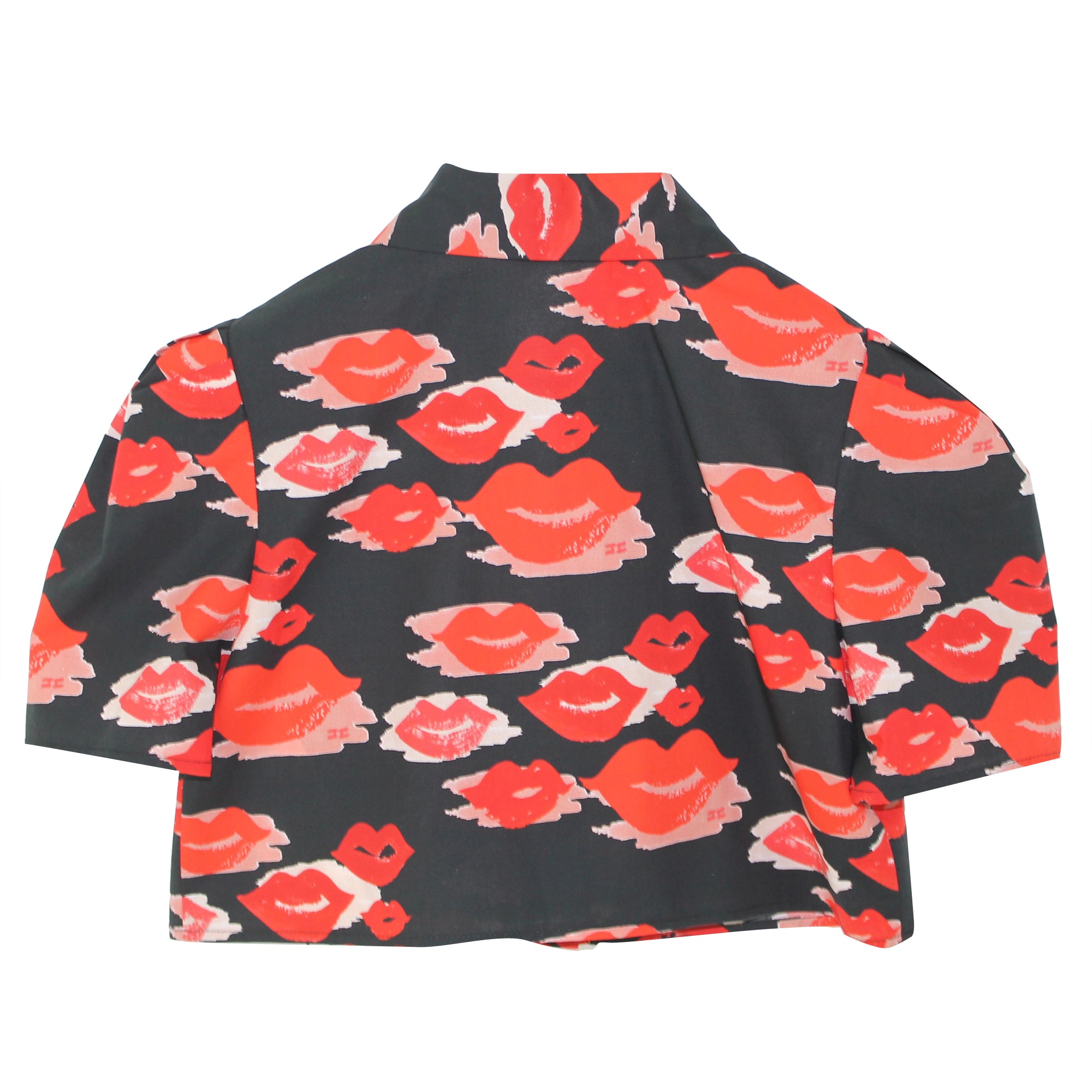 ViaMonte Shop | Elisabetta Franchi La Mia Bambina camicia cropped in popeline stampa bocche