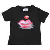 ViaMonte Shop | Elisabetta Franchi La Mia Bambina t-shirt baby girl nera in jersey di cotone