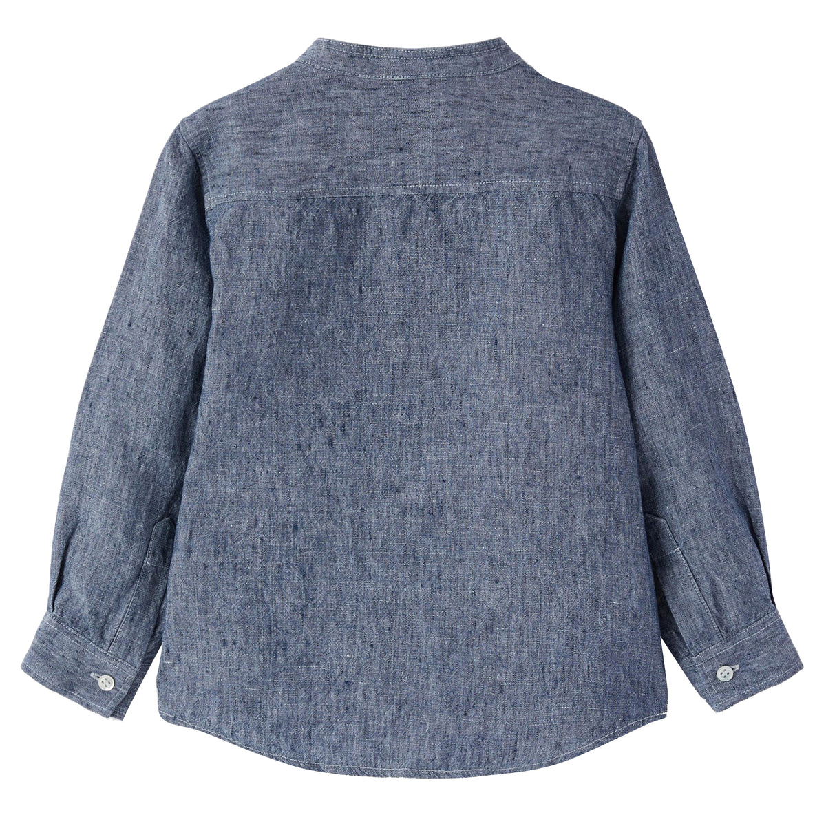 ViaMonte Shop | Il Gufo camicia bambino blu unito in puro lino