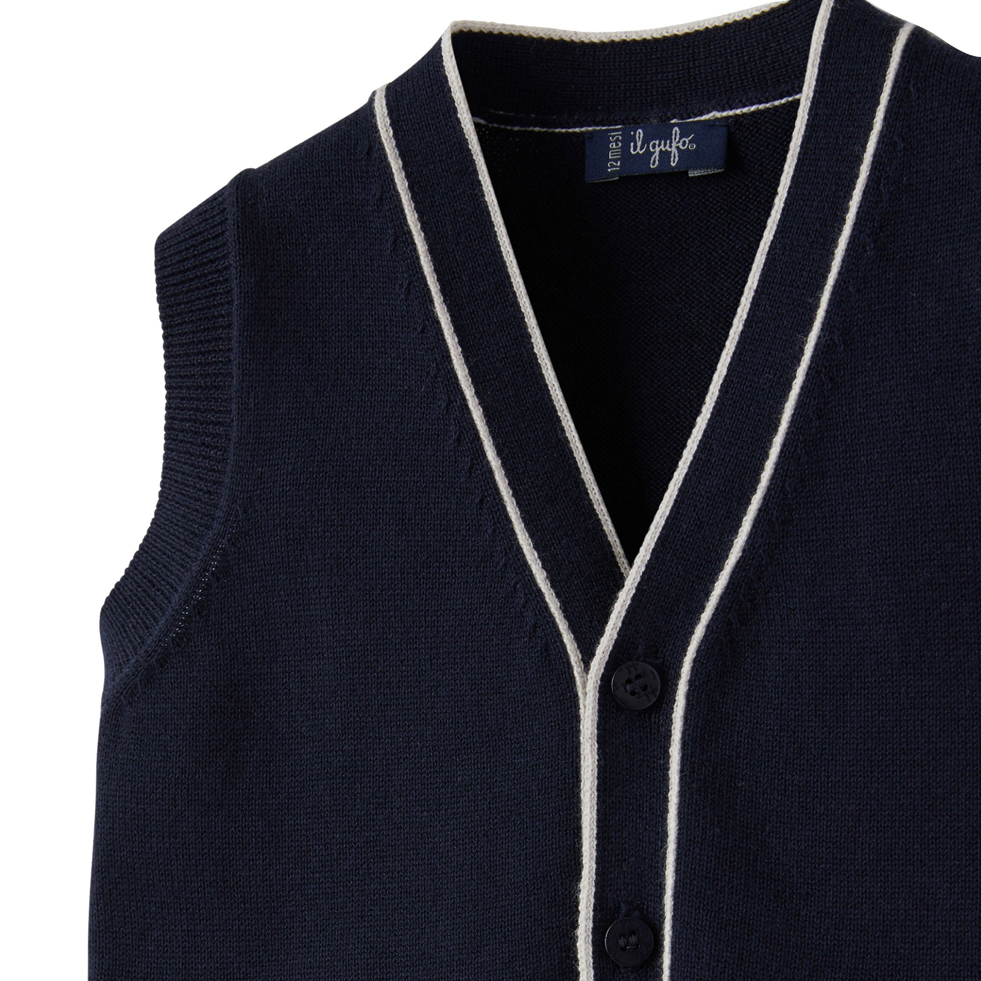 ViaMonte Shop | Il Gufo gilet baby boy blu in cotone