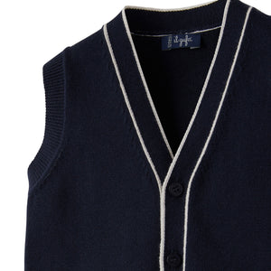 ViaMonte Shop | Il Gufo gilet baby boy blu in cotone