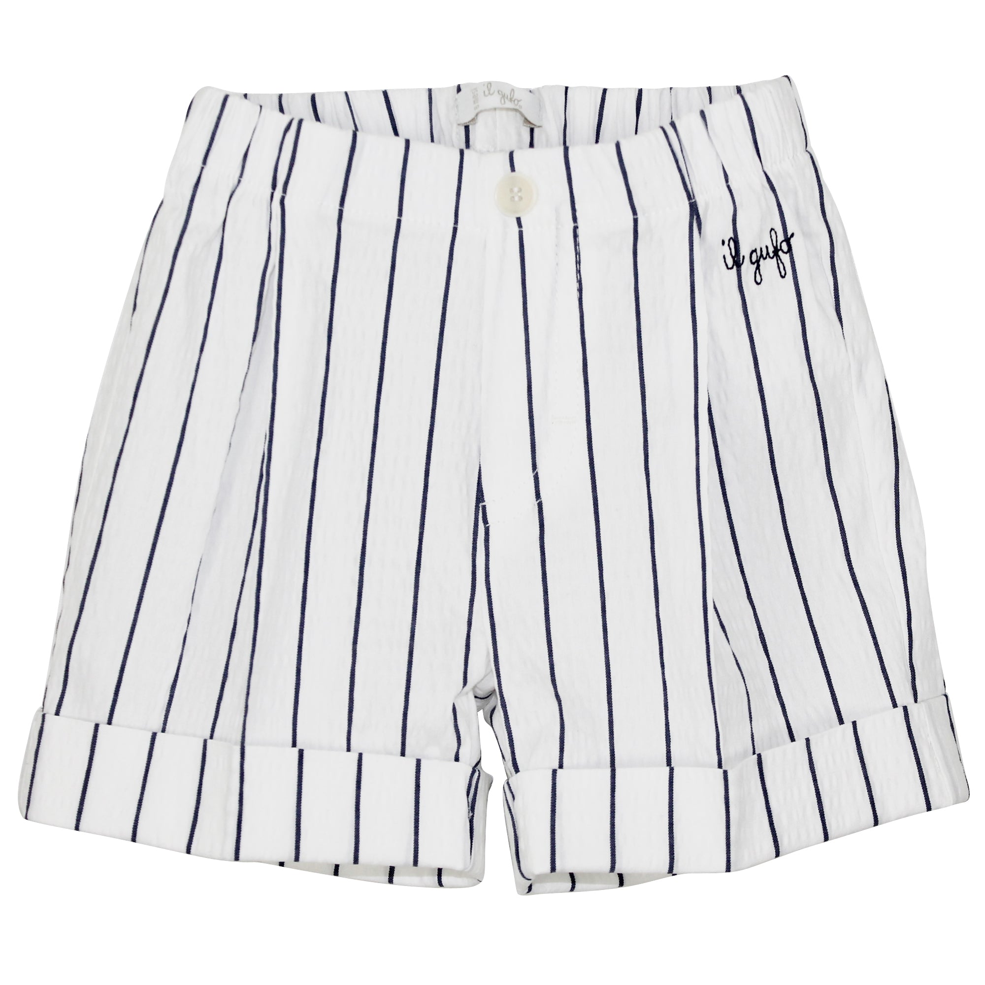 ViaMonte Shop | Il Gufo bermuda baby boy bianco a righe in misto cotone