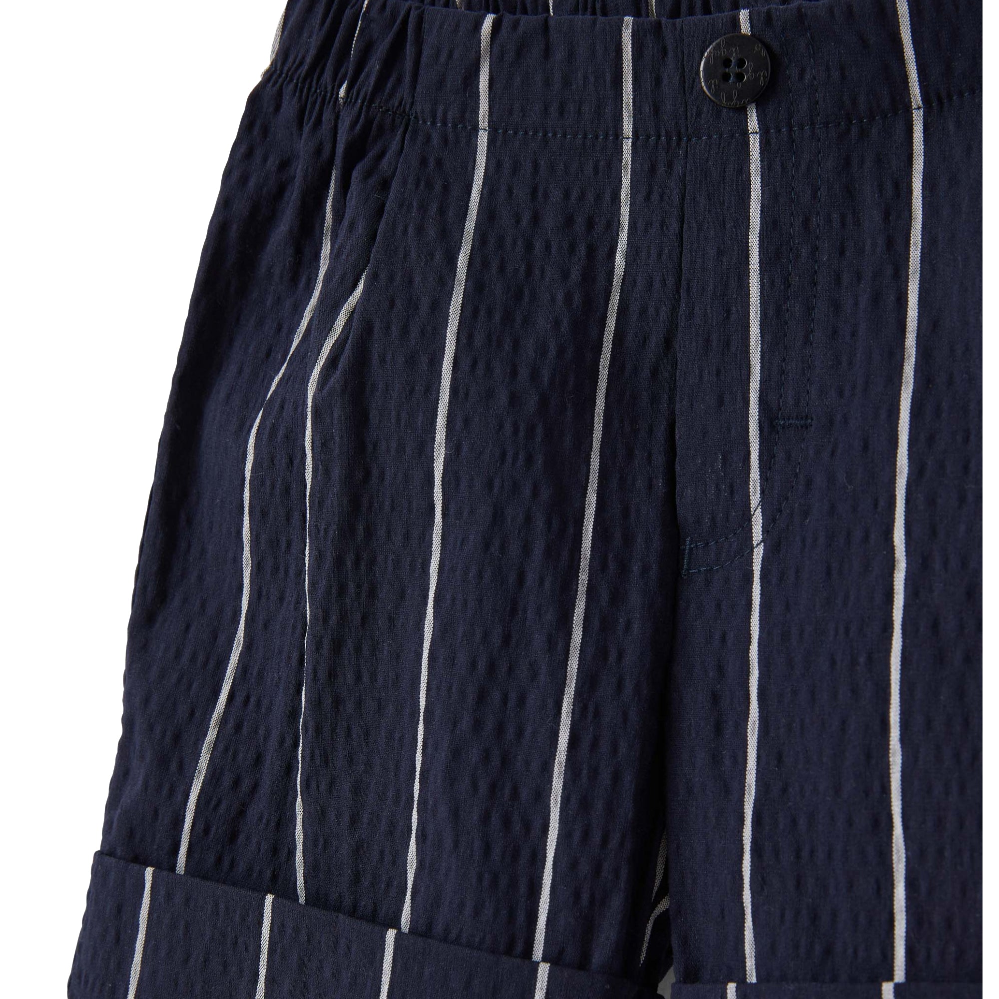 ViaMonte Shop | Il Gufo bermuda baby boy blu a righe in misto cotone