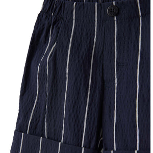 ViaMonte Shop | Il Gufo bermuda baby boy blu a righe in misto cotone