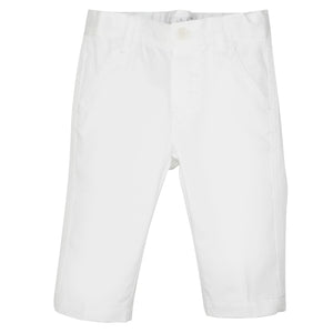 ViaMonte Shop | Il Gufo pantalone baby boy bianco in cotone stretch
