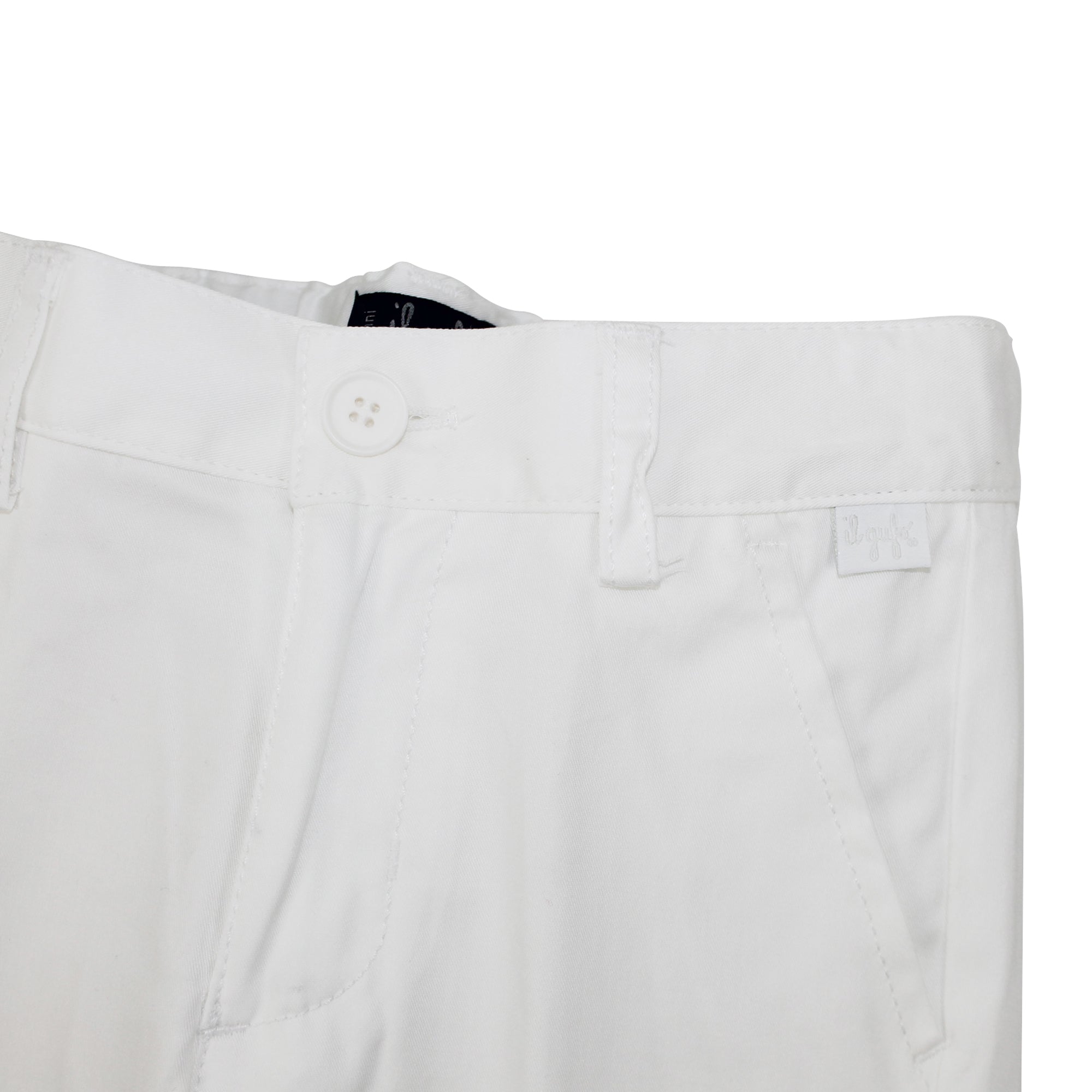 ViaMonte Shop | Il Gufo pantalone baby boy bianco in cotone stretch