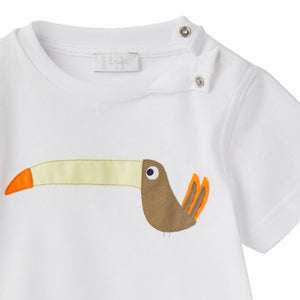 ViaMonte Shop | Il Gufo t-shirt baby boy bianca in cotone