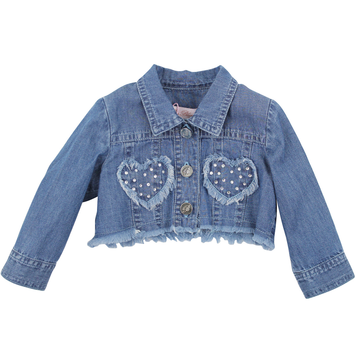 Miss Blumarine giacca cropped neonata in denim di cotone | ViaMonte Shop