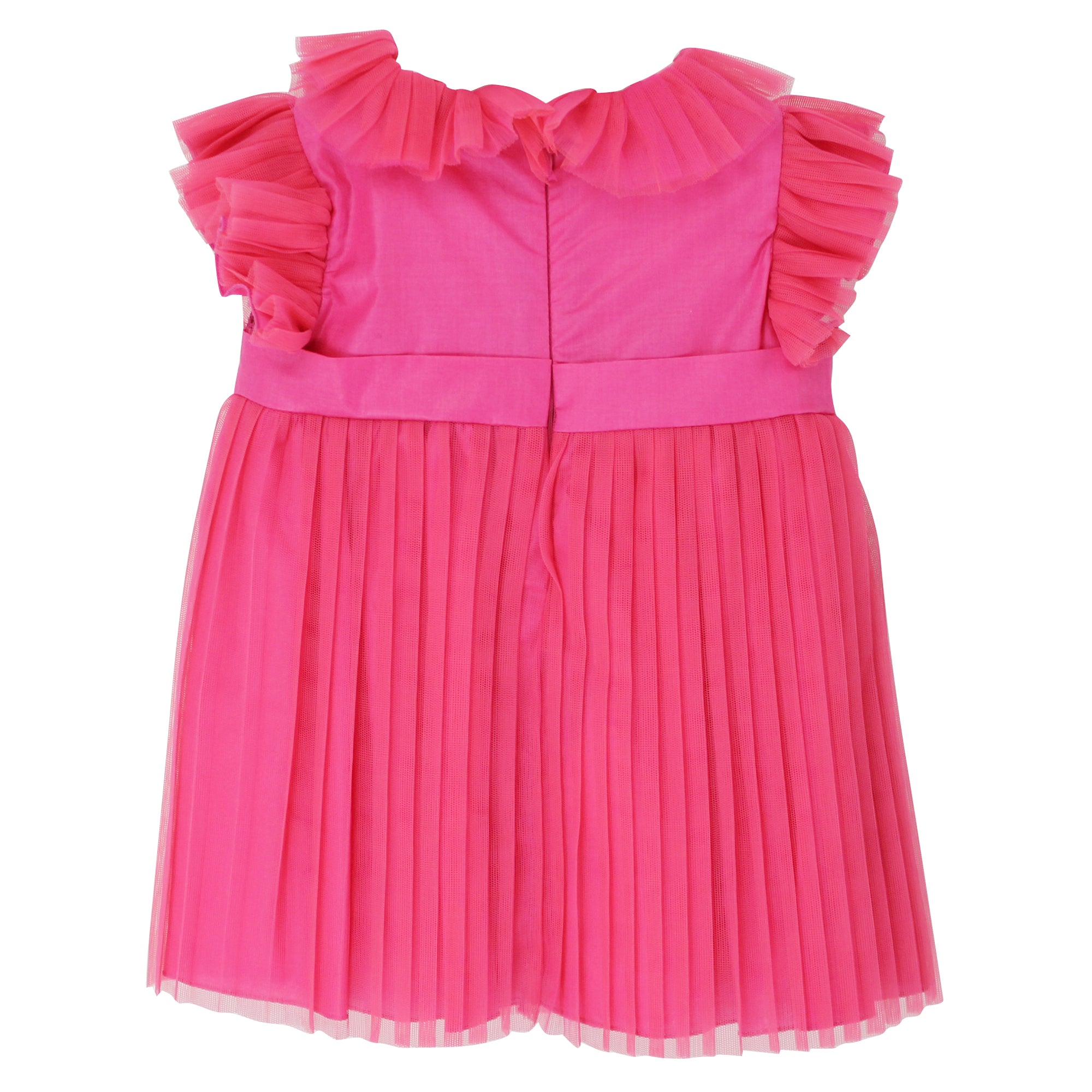Miss Blumarine abito plissettato baby girl ciclamino con maxi fiocco | ViaMonte Shop