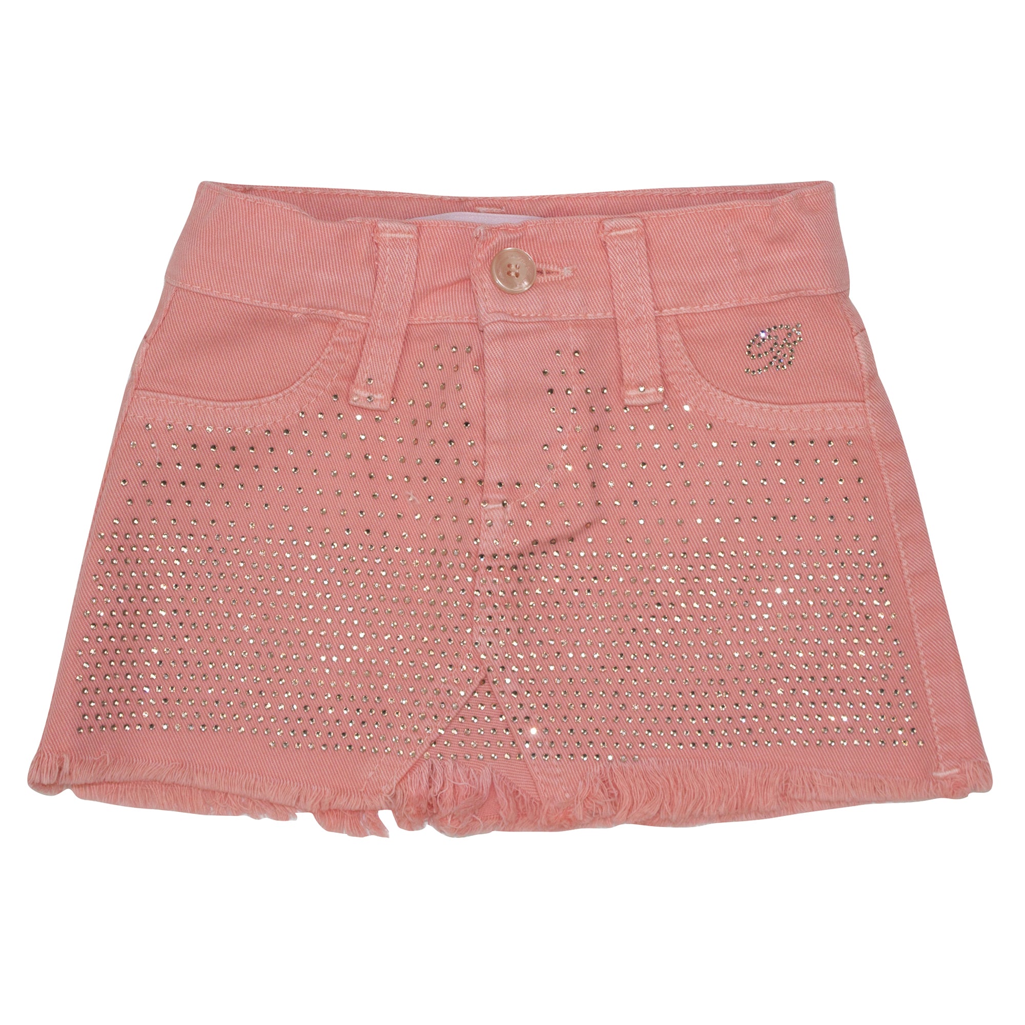 ViaMonte Shop | Miss Blumarine gonna baby girl salmone in denim in cotone