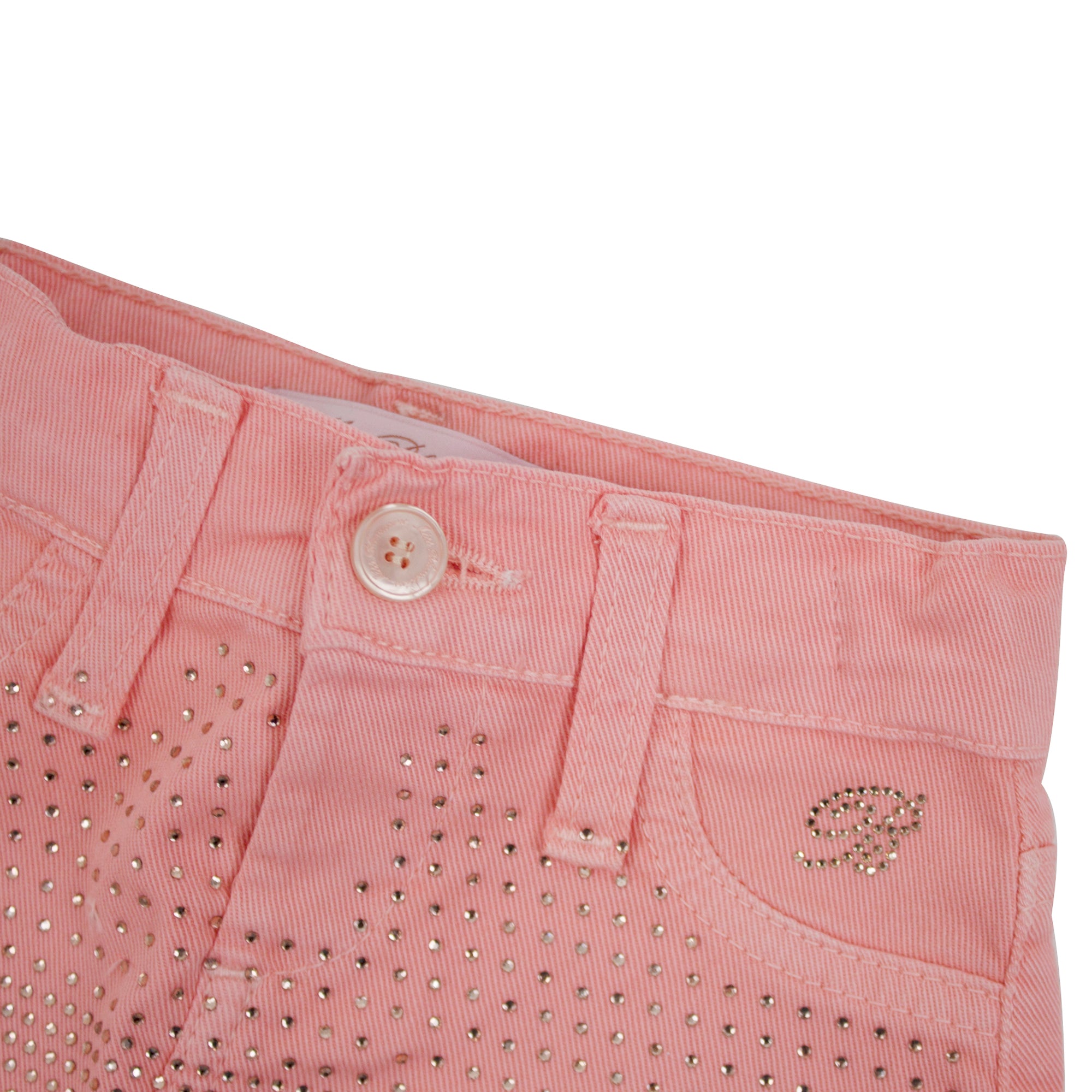 ViaMonte Shop | Miss Blumarine gonna baby girl salmone in denim in cotone