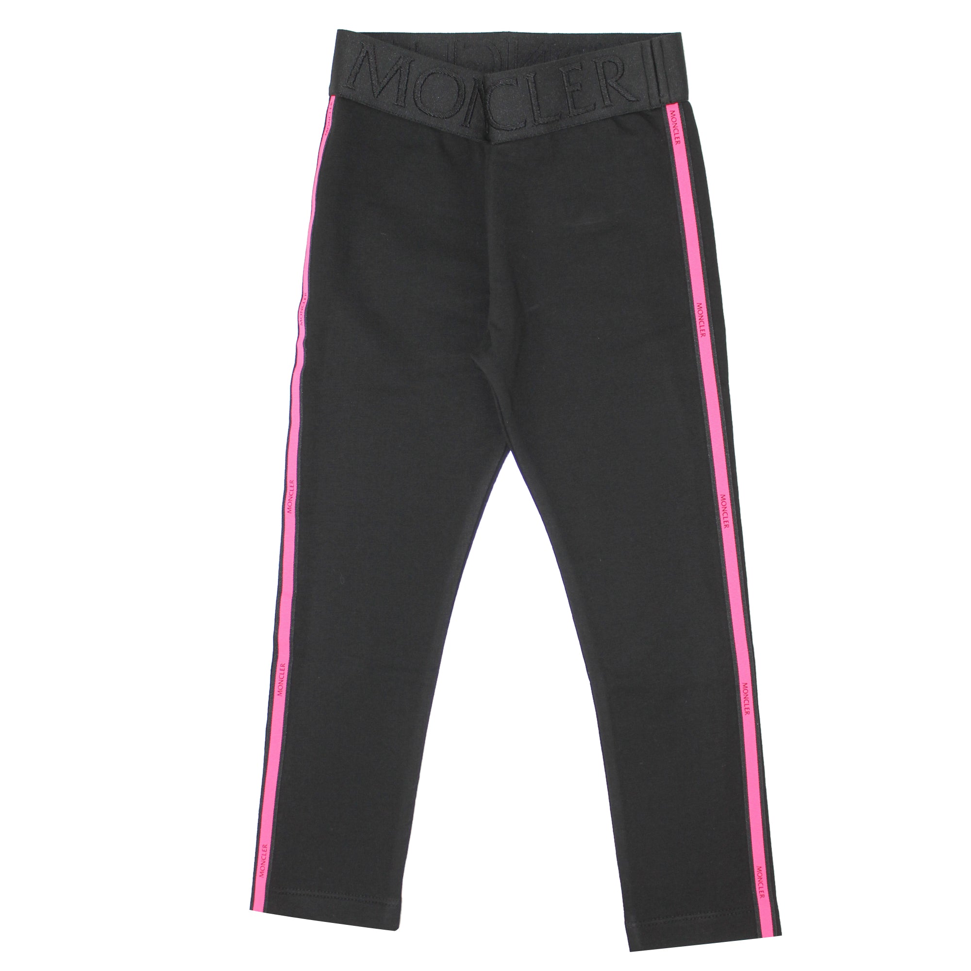 ViaMonte Shop | Moncler Enfant leggings bambina nero in cotone stretch