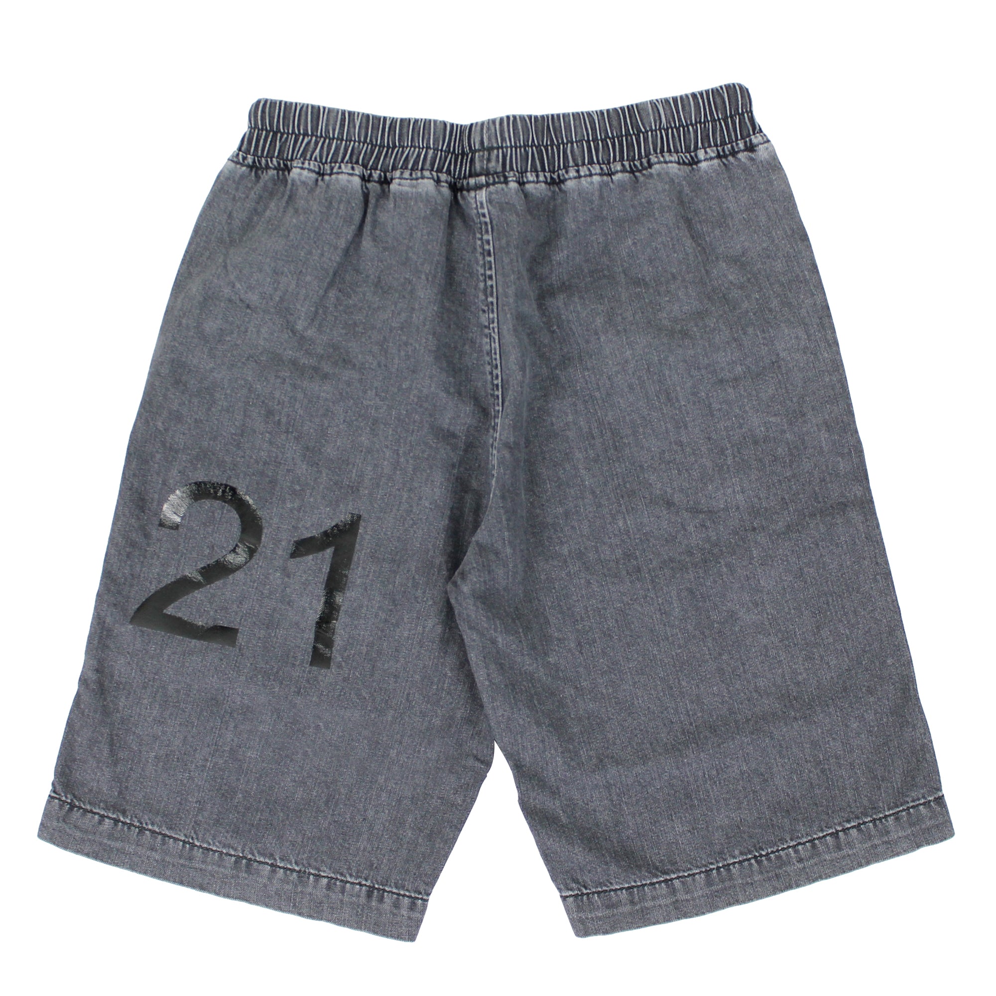N°21 teen short nero in denim di cotone | ViaMonte Shop