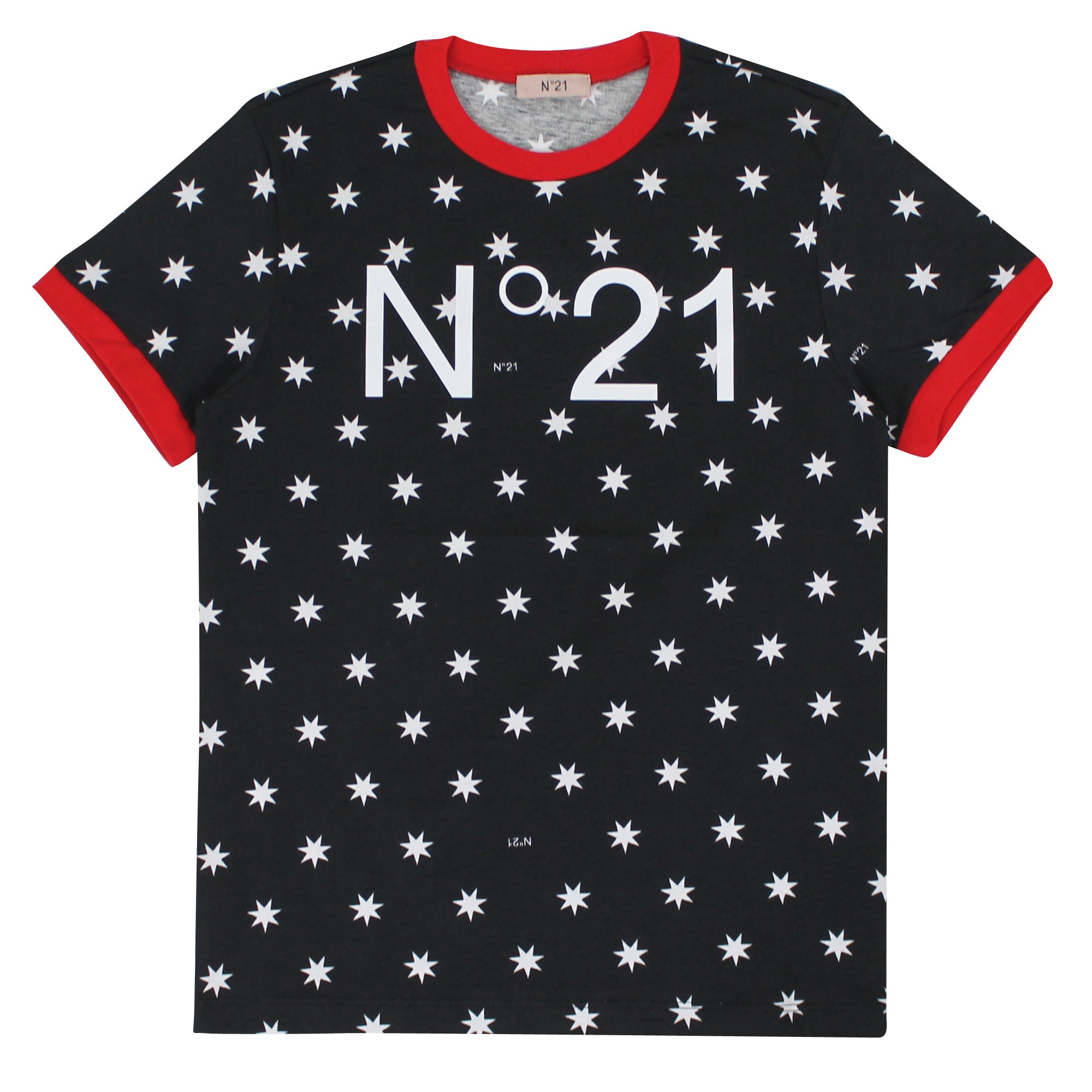 ViaMonte Shop | N°21 t-shirt bambina nera in jersey di cotone stampato
