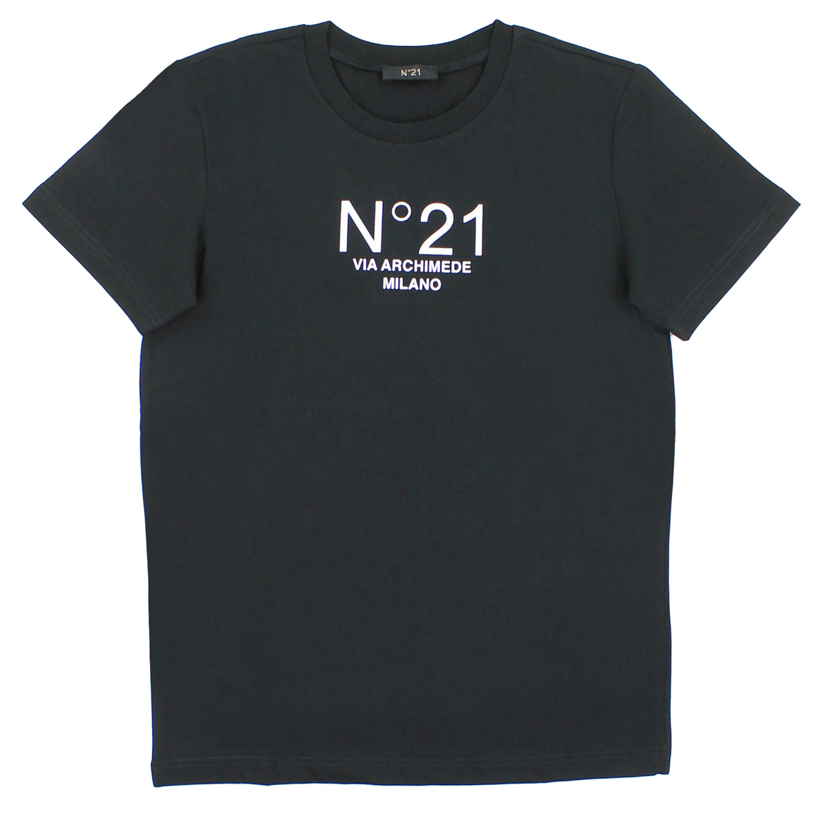 ViaMonte Shop | N°21 t-shirt bambino nera in jersey di cotone