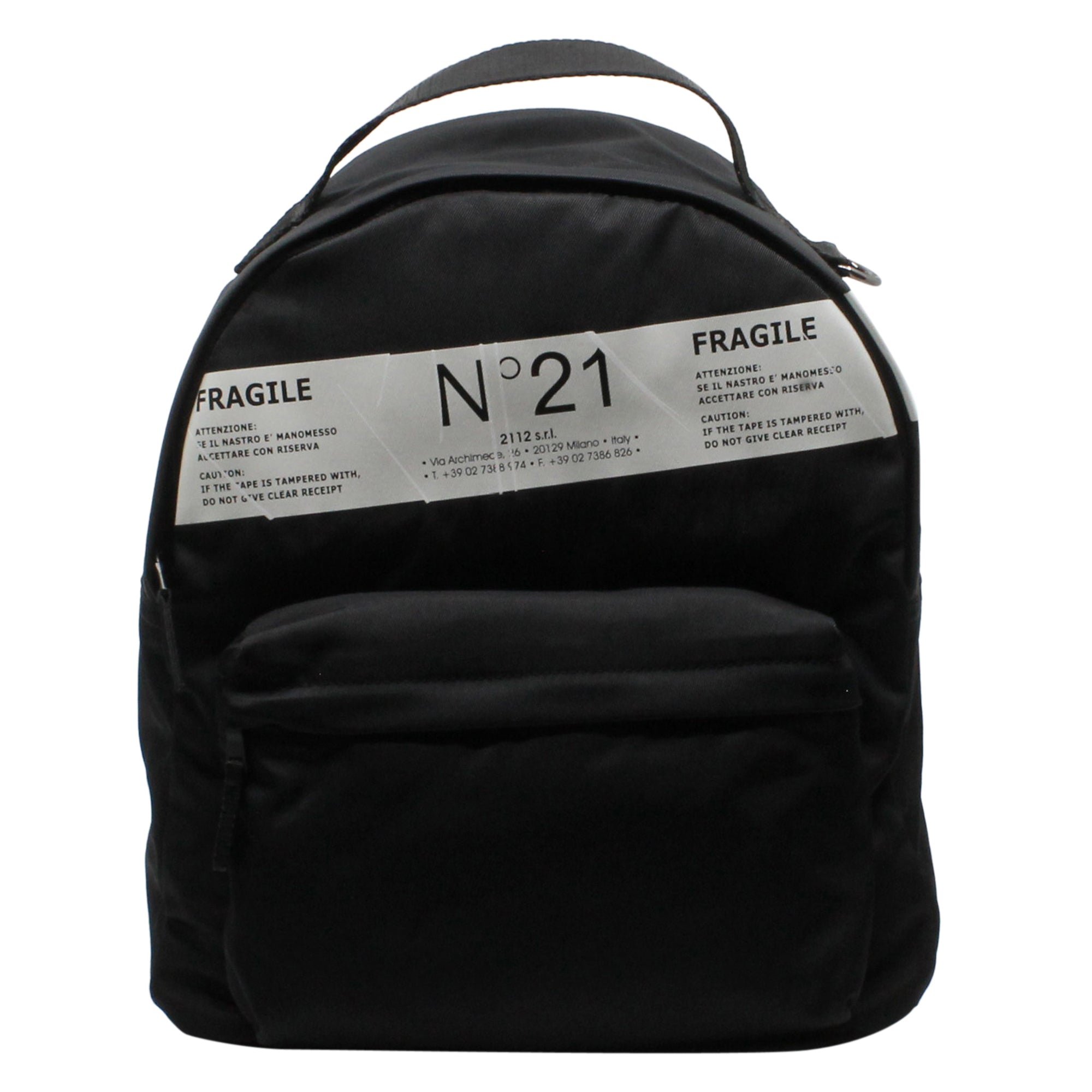 N°21 zaino unisex nero in tessuto con logo | ViaMonte Shop