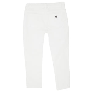 ViaMonte Shop | Twin Set bambina pantalone bianco in denim di cotone