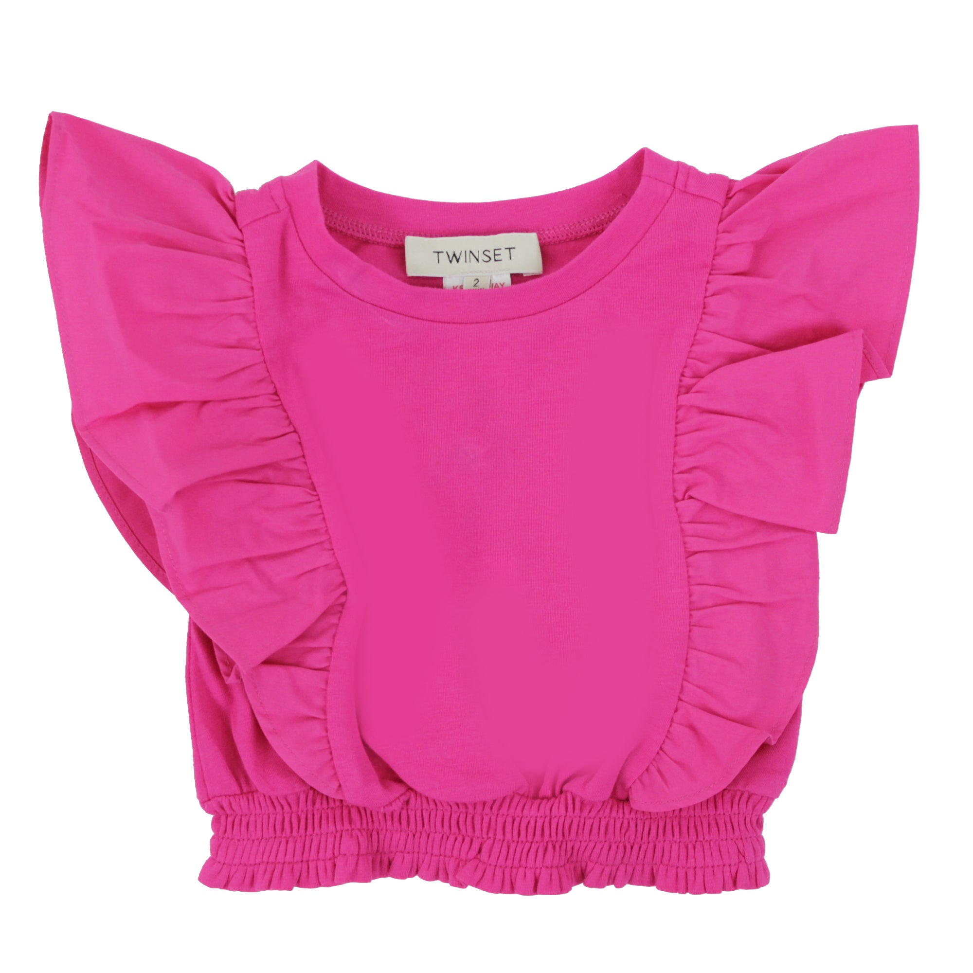 ViaMonte Shop | Twin Set teen t-shirt cropped fucsia in jersey di cotone