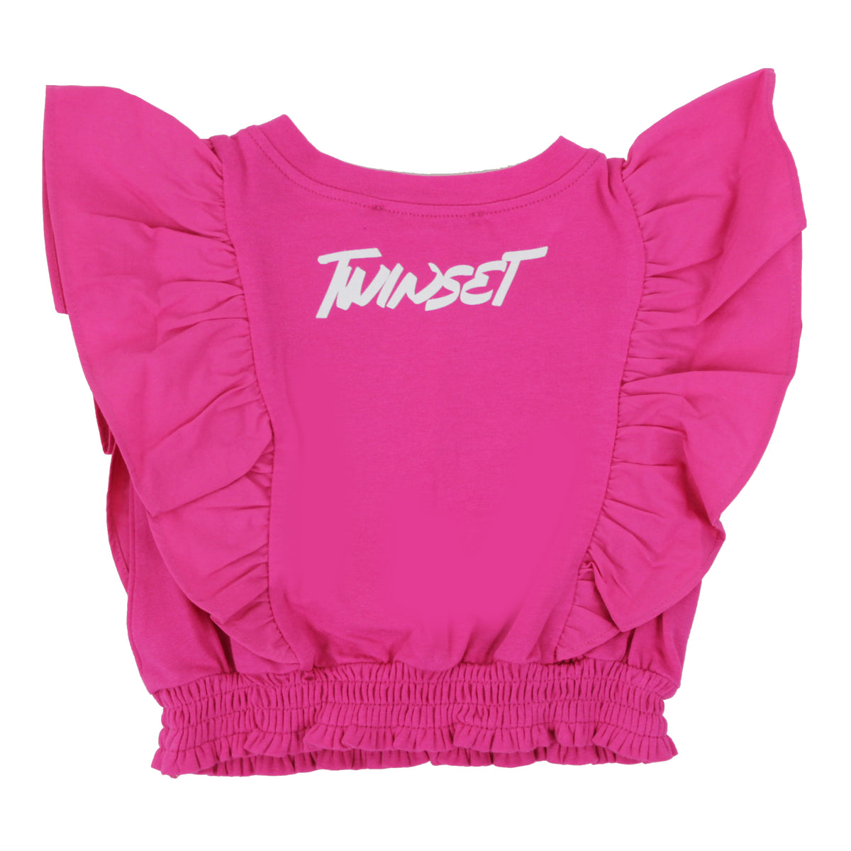 ViaMonte Shop | Twin Set teen t-shirt cropped fucsia in jersey di cotone