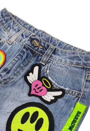 ViaMonte Shop | Barrow shorts blu chiaro bambina in denim di cotone