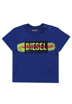 ViaMonte Shop | Diesel Kid t-shirt bluette neonato in jersey di cotone