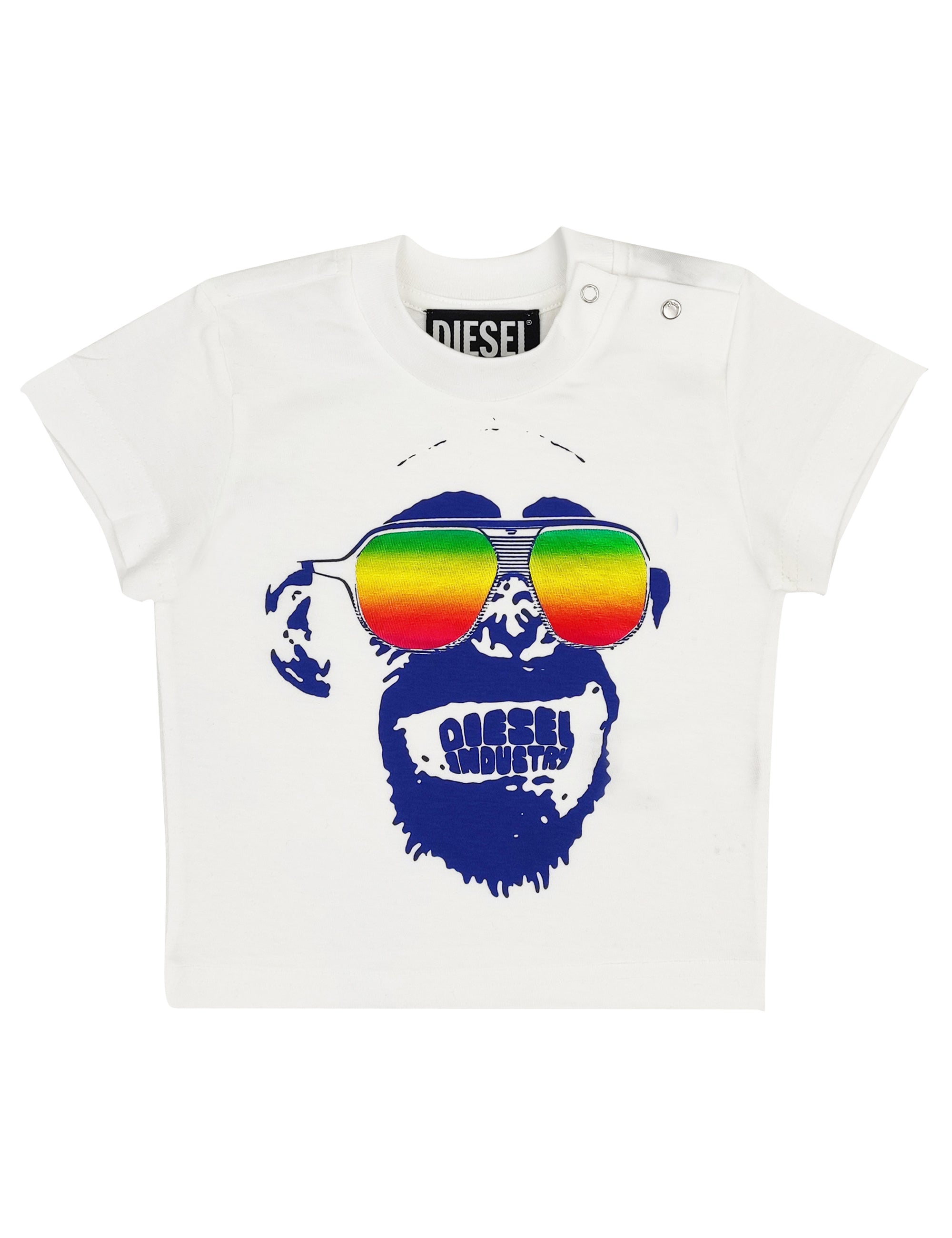 ViaMonte Shop | Diesel Kid t-shirt Tonkeyb bianca neonato in cotone