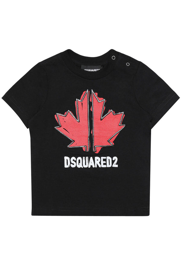 ViaMonte Shop | Dsquared2 Sport Edtn.05 t-shirt nera neonato in jersey di cotone