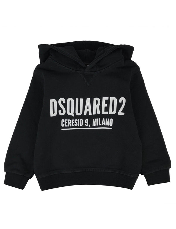 Felpa bambino Dsquared2 nera in cotone