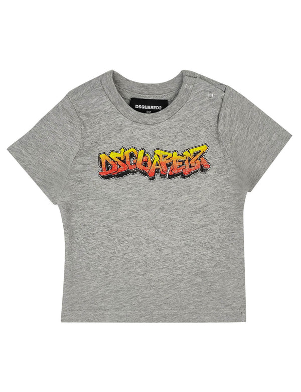 ViaMonte Shop | Dsquared2 t-shirt grigia neonato in jersey di cotone