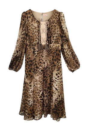 ViaMonte Shop | Elisabetta Franchi abito longuette beige ragazza in georgette