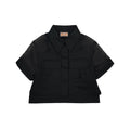 Elisabetta Franchi camicia nera bambina in raso di cotone