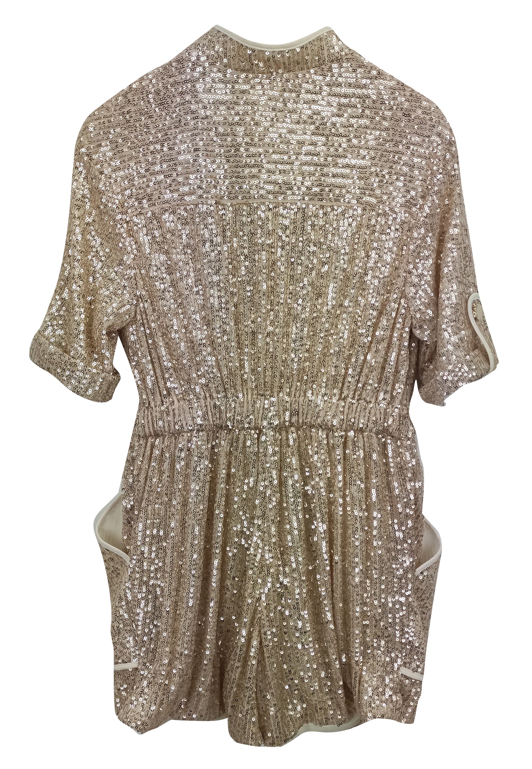 ViaMonte Shop | Elisabetta Franchi tuta burro ragazza corta full paillettes oro