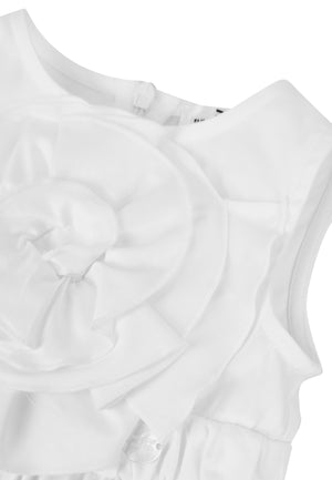 ViaMonte Shop | Elisabetta Franchi abito avorio neonata in raso elasticizzato
