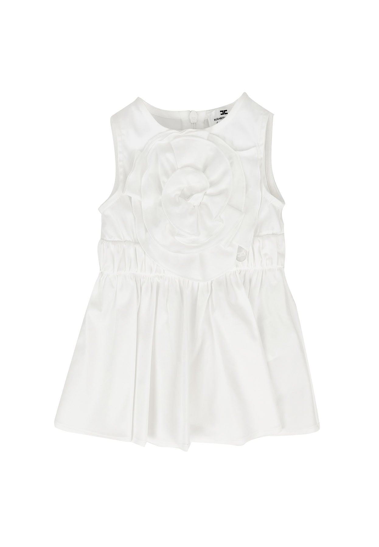 ViaMonte Shop | Elisabetta Franchi abito avorio neonata in raso elasticizzato
