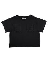 ViaMonte Shop | Elisabetta Franchi t-shirt nera neonata in jersey di cotone