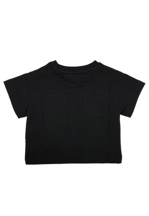 ViaMonte Shop | Elisabetta Franchi t-shirt nera neonata in jersey di cotone