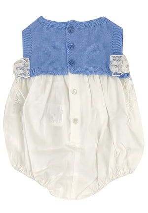 ViaMonte Shop | Elisabetta Franchi pagliaccetto bicolor neonata in popeline di cotone