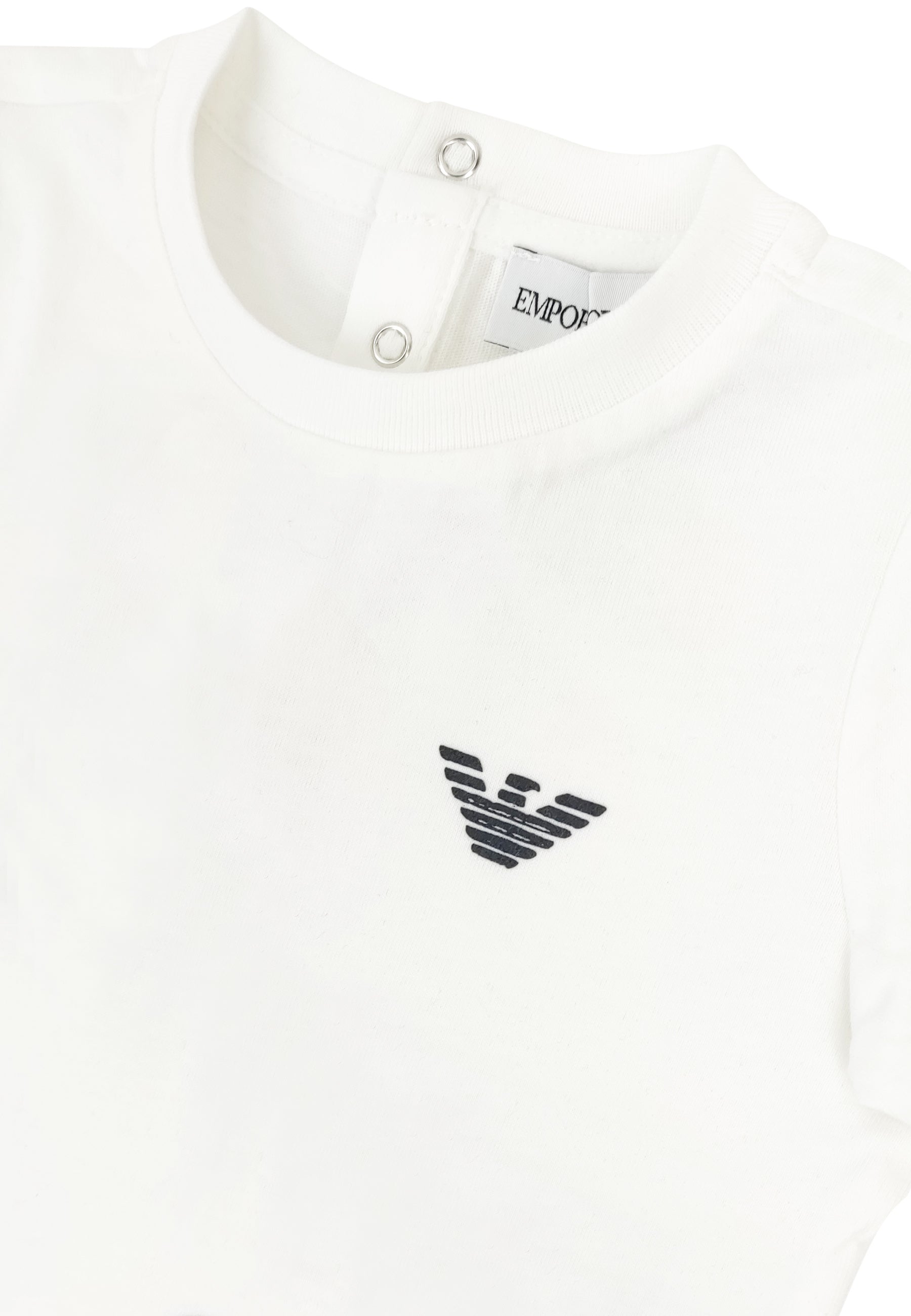 ViaMonte Shop | Emporio Armani t-shirt panna neonato in jersey di cotone