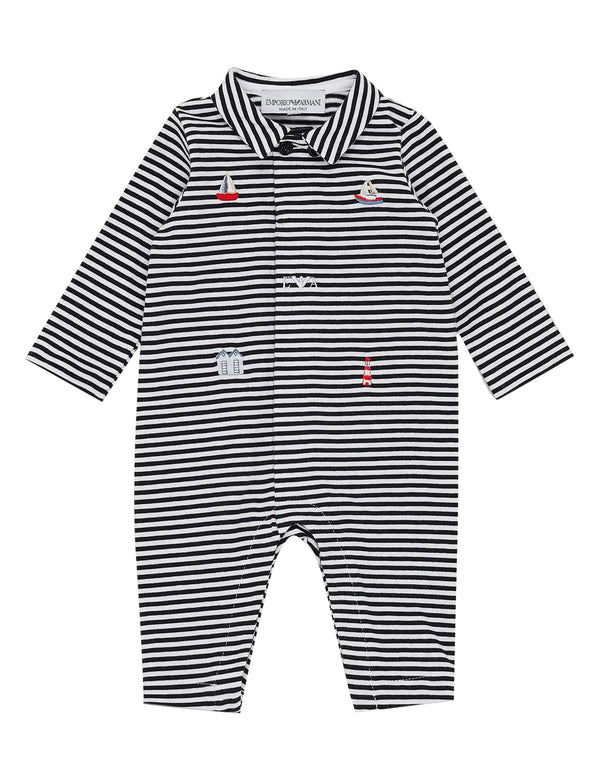 ViaMonte Shop | Emporio Armani tutina baby boy a righe in jersey di cotone