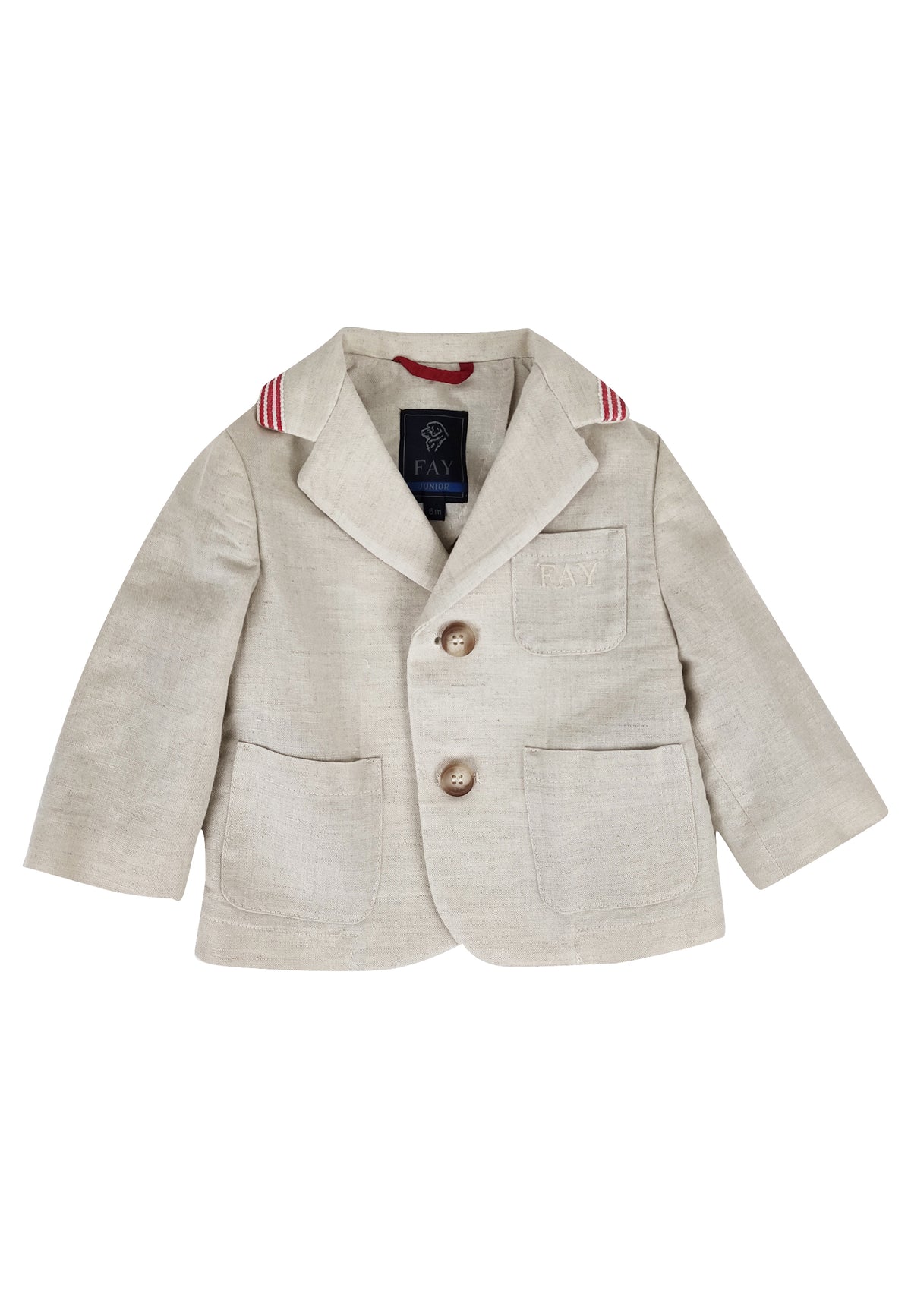 ViaMonte Shop | Fay baby boy blazer monopetto beige in misto lino