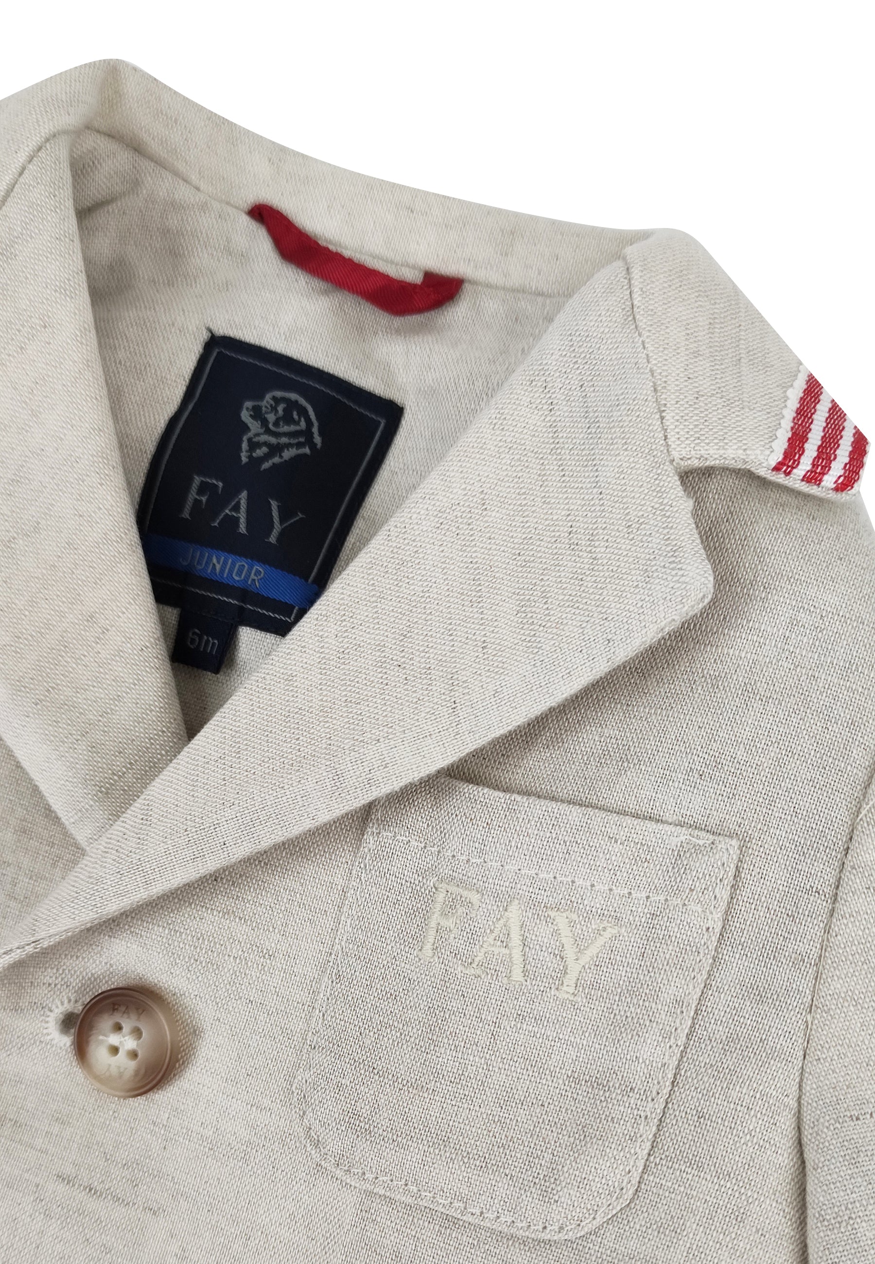 ViaMonte Shop | Fay baby boy blazer monopetto beige in misto lino